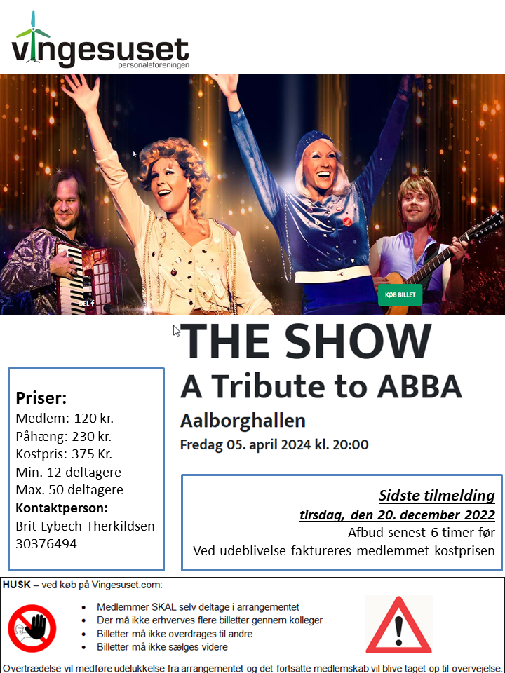 UDSOLGT A tribute to ABBA 2024 Vingesuset